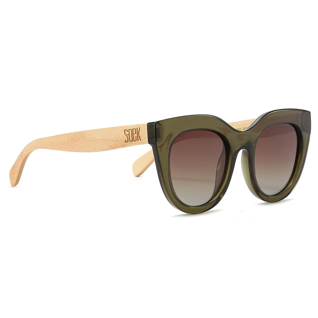 Soek Milla Khaki Sunglasses – Bold Cat-Eye Elegance