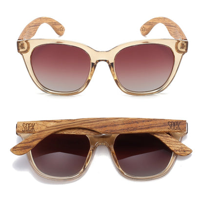 Soek Lila Grace Champagne l Brown Gradient Lens l Walnut Arms