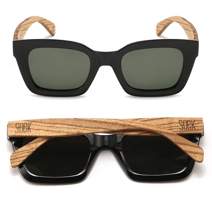 Soek Zahra Midnight l Khaki Polarised Lens l Walnut Arms