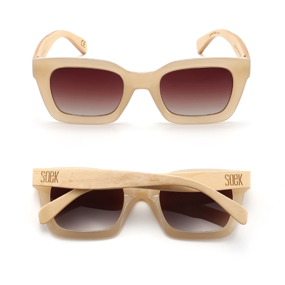 Soek Zahra Nude l Brown Gradient Lens l White Maple Arms