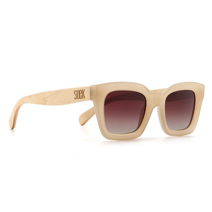 Soek Zahra Nude l Brown Gradient Lens l White Maple Arms